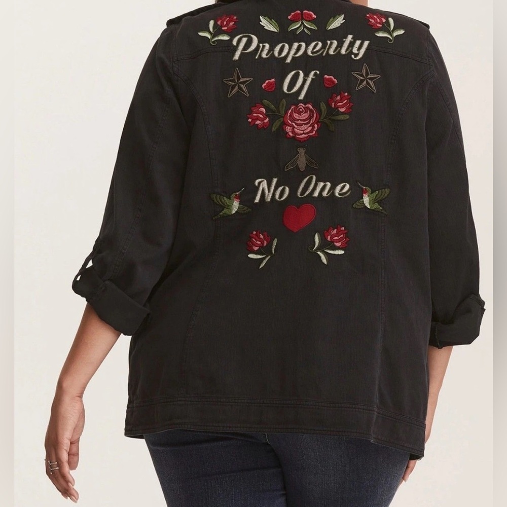 Torrid Property of No One Embroidered Twill Jacket